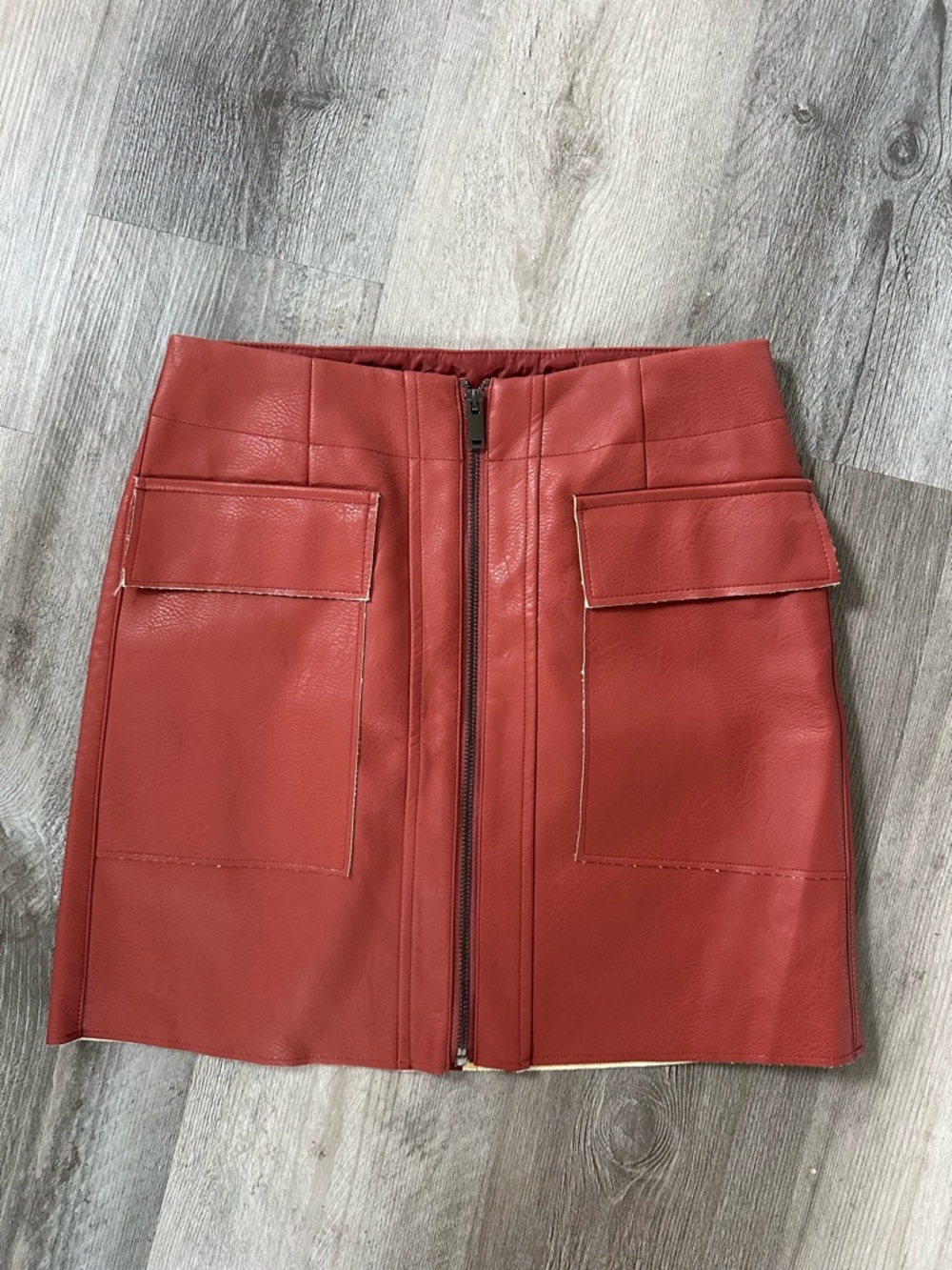 🌻 NWT Shinestar Vegan Leather Zip-Front Mini Skirt 🌻